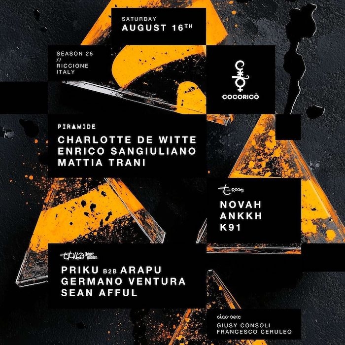 Charlotte de Witte, Enrico Sangiuliano, Novah, Priku b2b Arapu